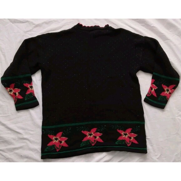 Vntg Dana Scott Sweater Metallic Holiday Christmas Grannycore USA Womens Medium - Picture 8 of 9